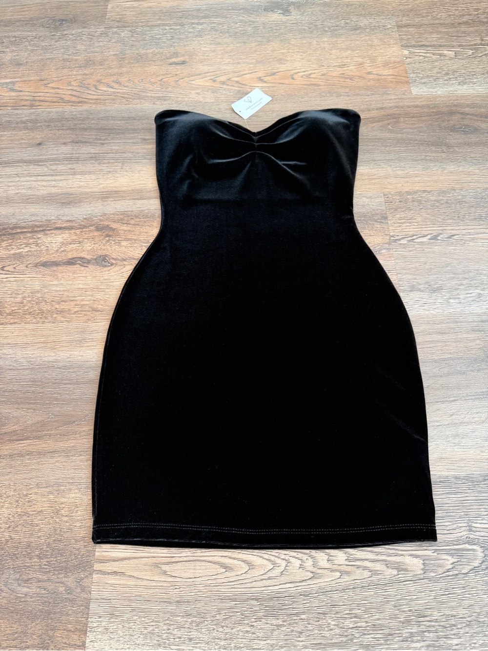 Windsor Black Velvet Strapless Sweetheart Bodycon Mini Dress Size Medium NWT - Picture 2 of 10